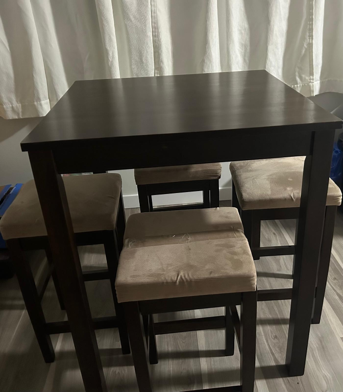 Square Dining Table and Stools Set