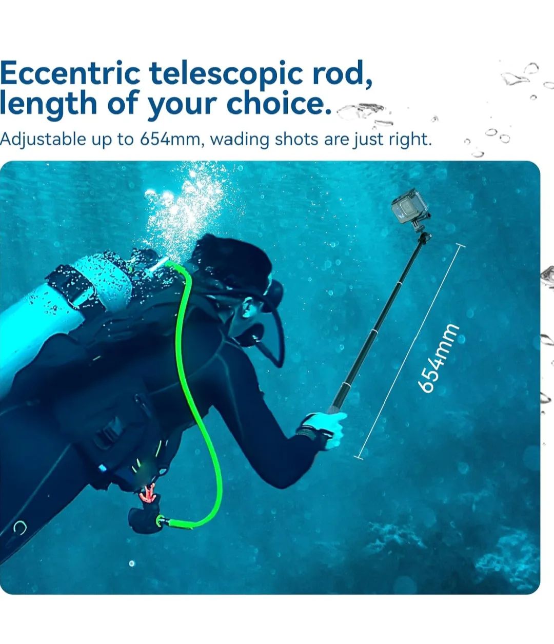 Extendable Waterproof Selfie Stick image indicator(4)