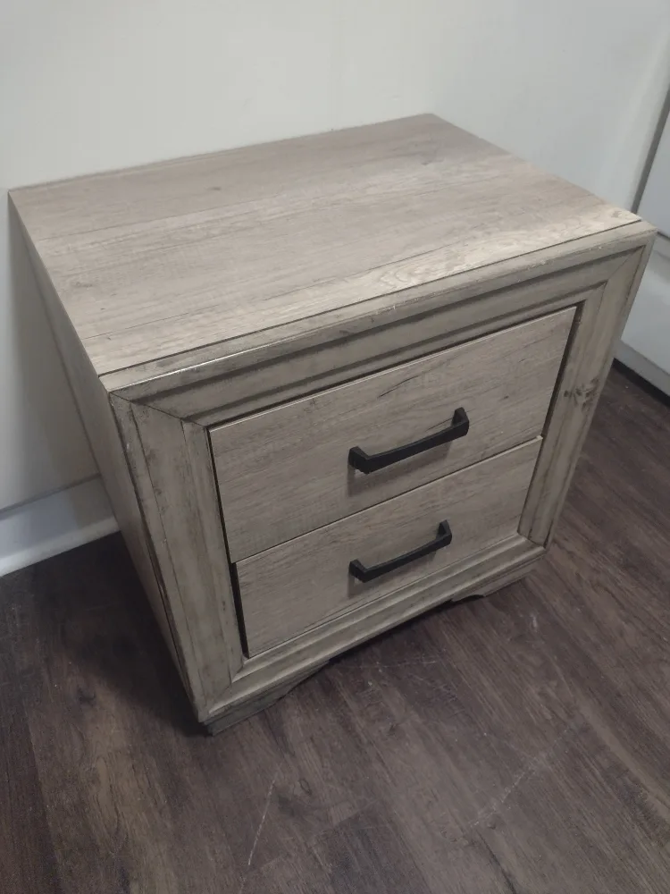 Wooden Nightstand with Drawers thumbnail