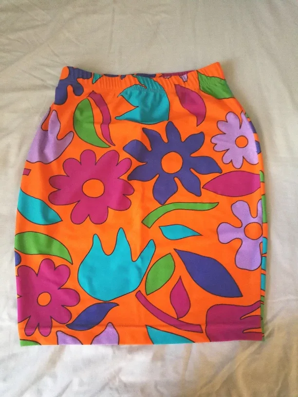 🇮🇹 Vintage Stefanel Floral Print Mini Pencil Skirt - S thumbnail