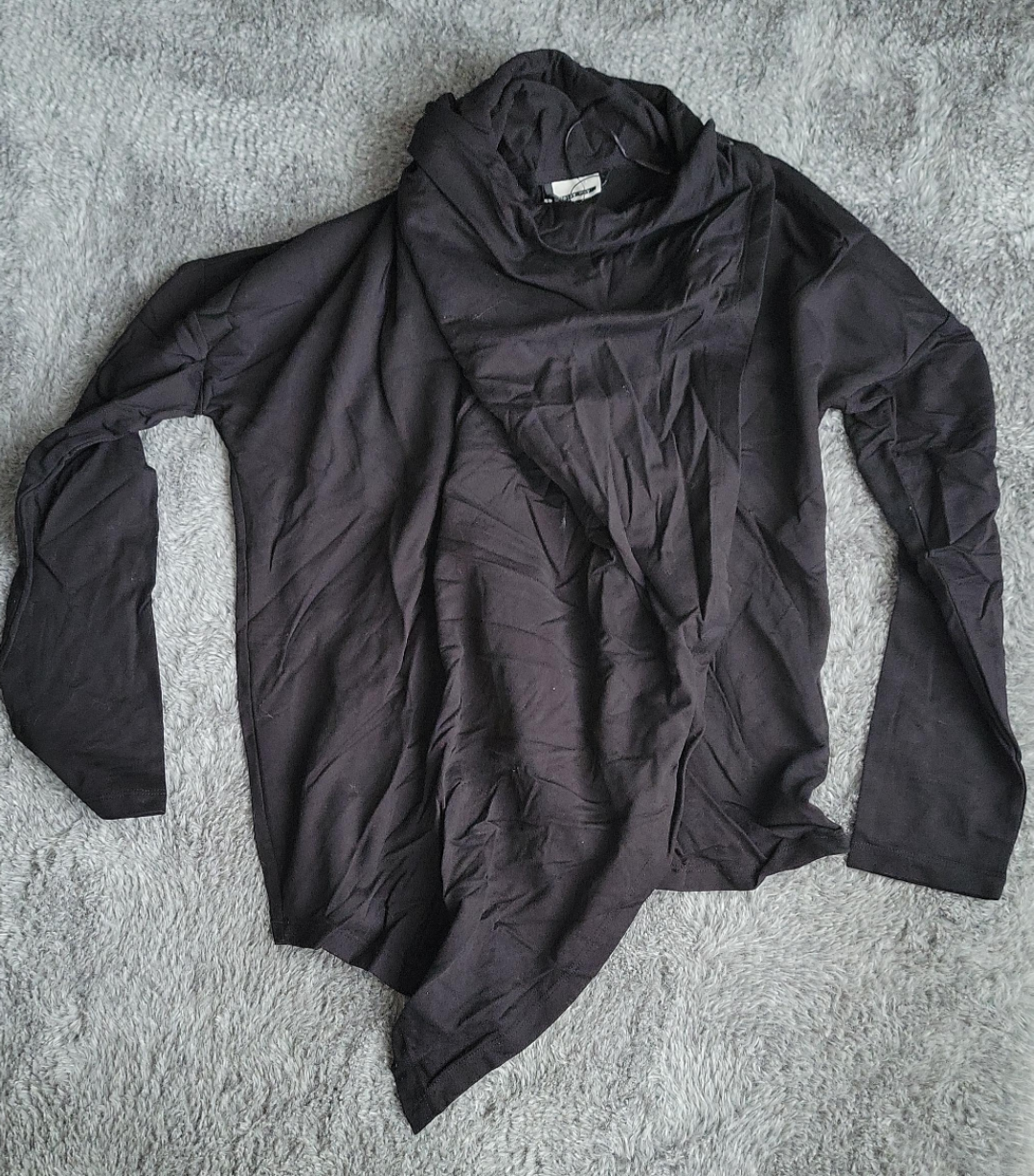 Black Cowl Neck Long Sleeve Top