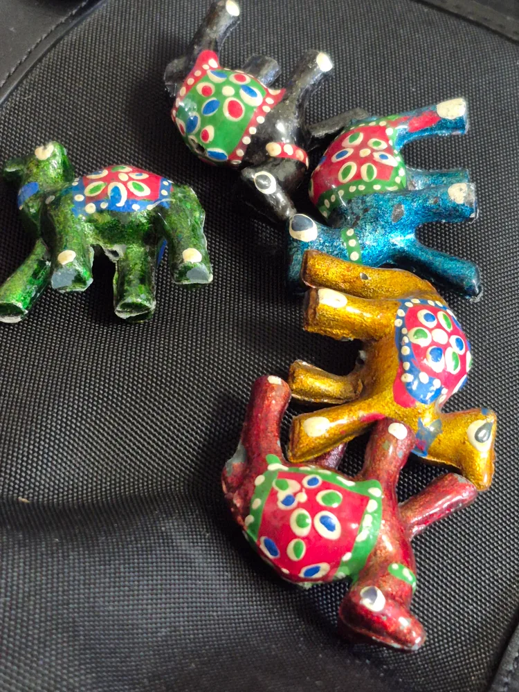 Set of 5 Hand-Painted Camel Figurines image indicator(4)