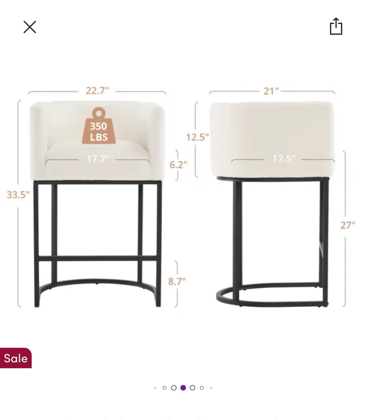 Bechtold Upholstered Counter Stool - photo 2