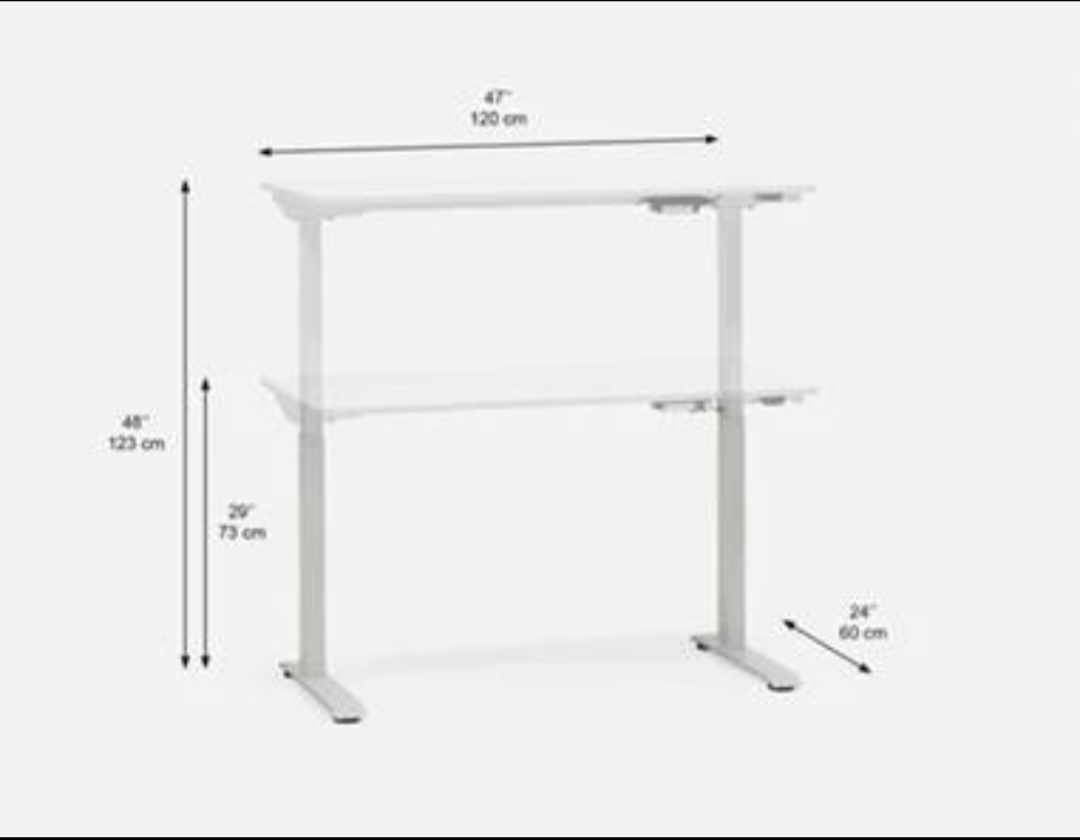Strutube Lever White Adjustable Standing Desk