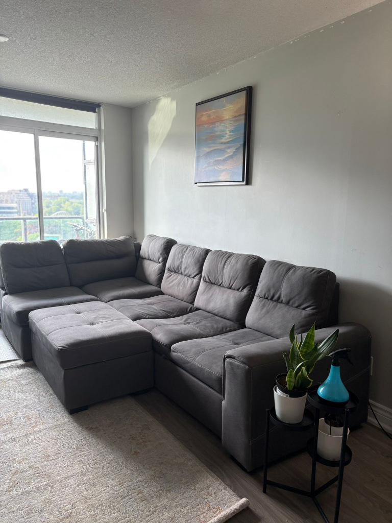 Grey Sectional Sofa with Ottoman Storage - photo 2