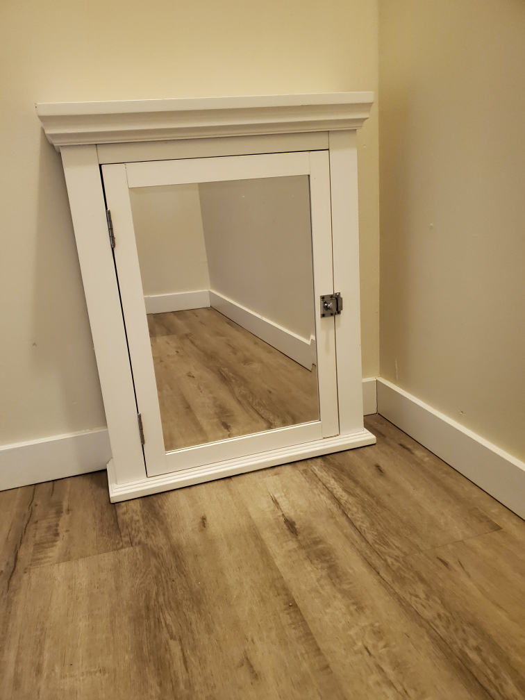 White Medicine Cabinet with Mirror