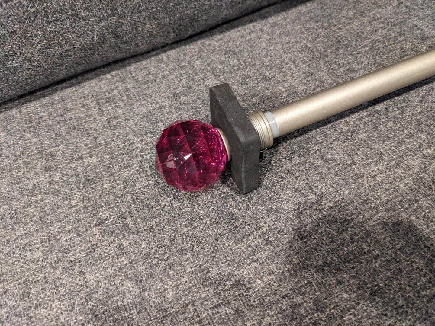 Purple diamond curtain rod with hardware thumbnail