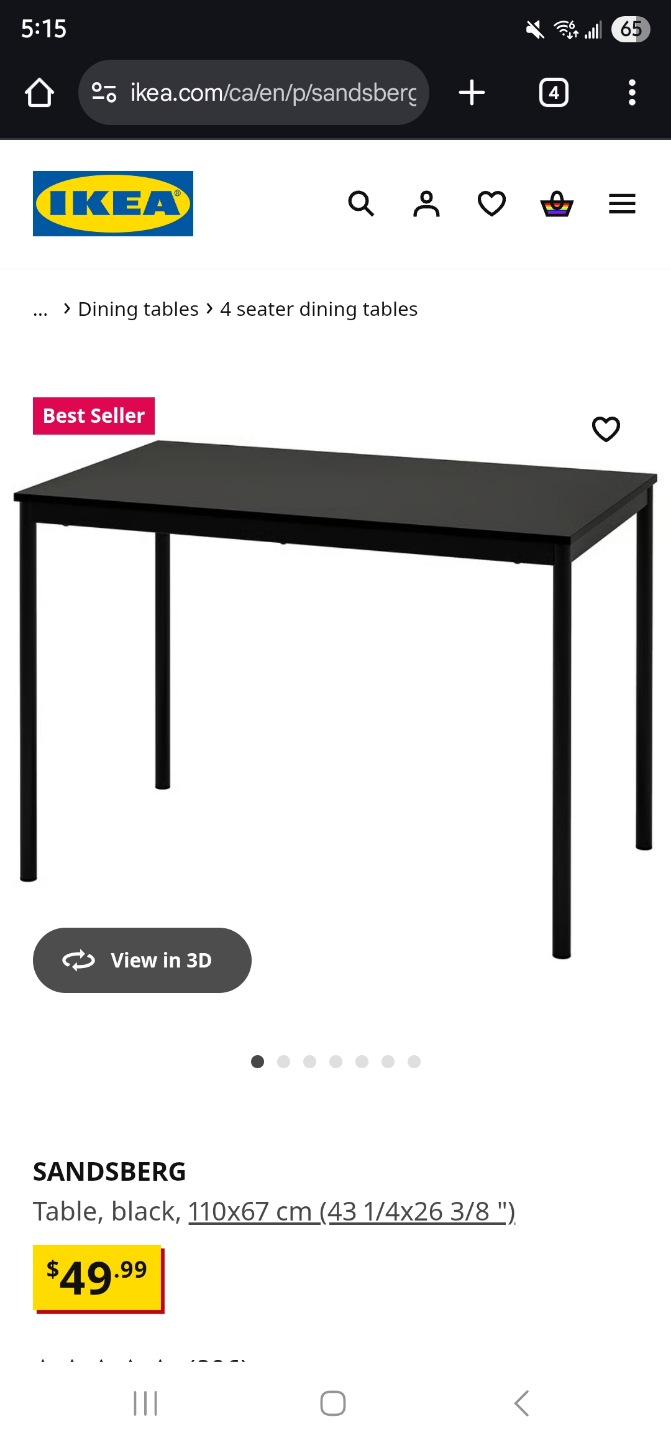 IKEA Black Table and Chairs Set - photo 2
