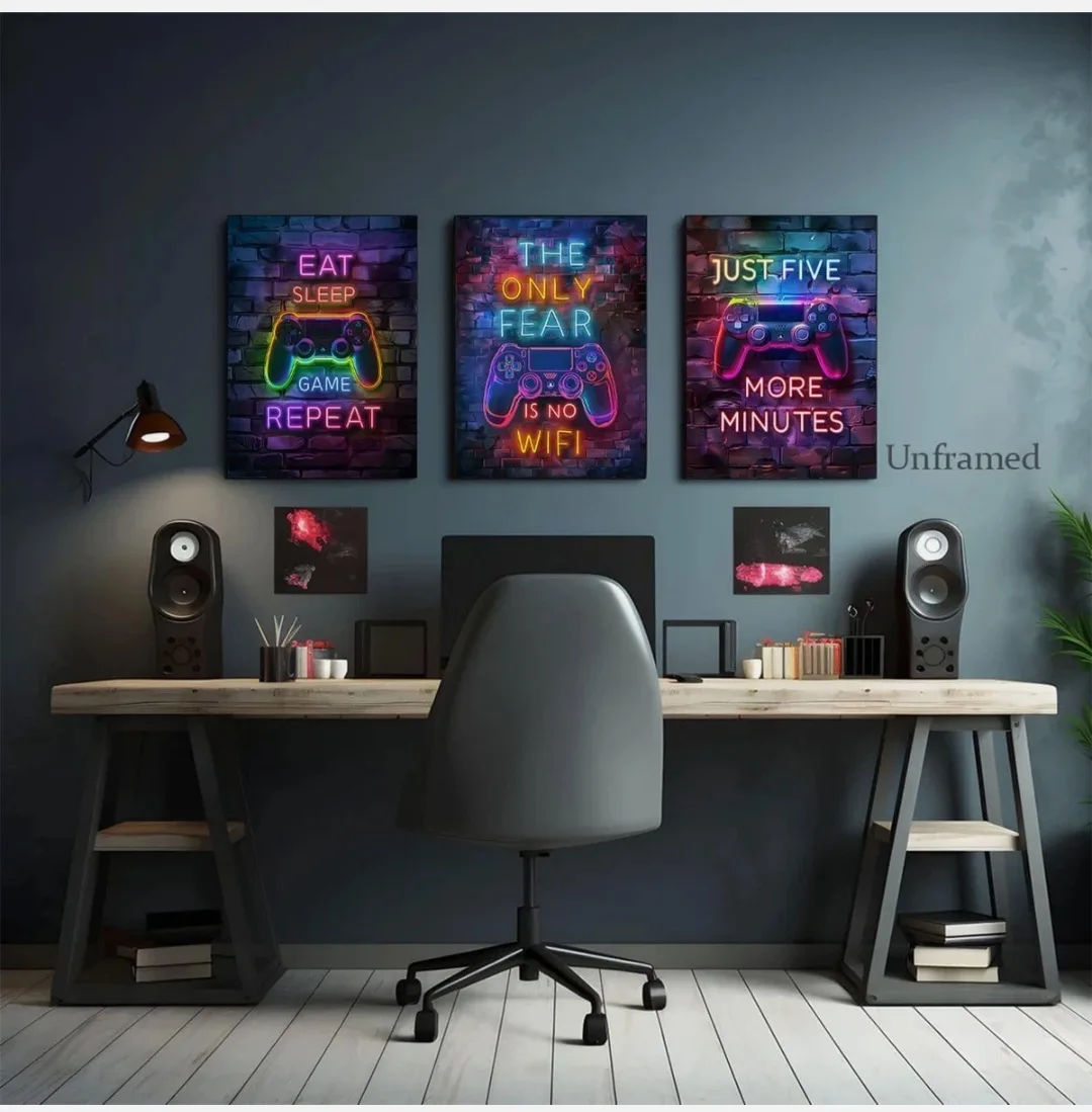 Gaming Wall Art Canvas Posters- Set of 3 image indicator(7)