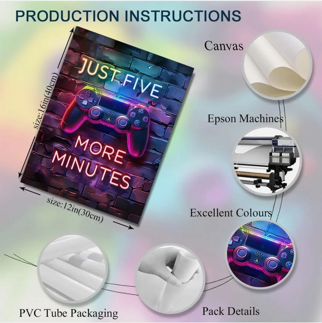 Gaming Wall Art Canvas Posters- Set of 3 image indicator(8)