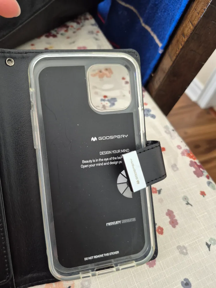 iphone 12Goospery Black Leather Phone Case image indicator(2)