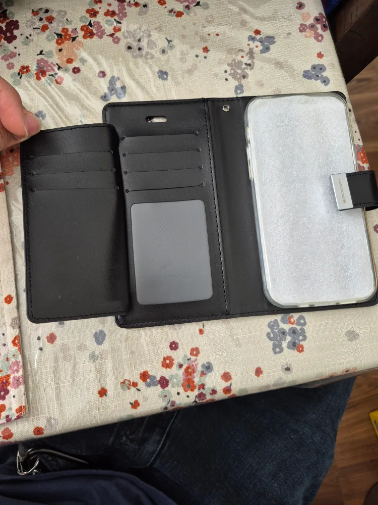 iphone 12Goospery Black Leather Phone Case image indicator(3)