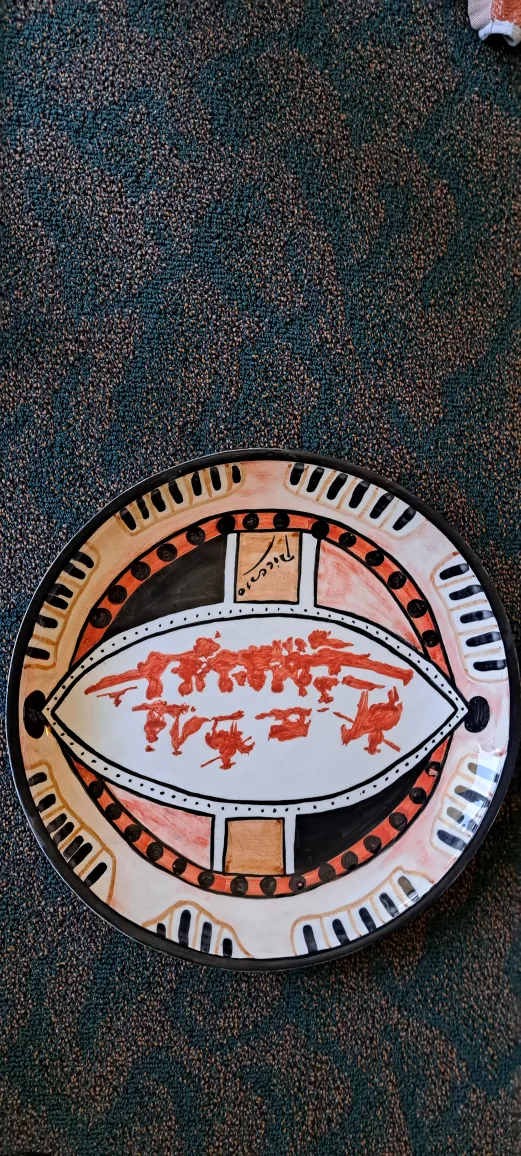Hand Painted Picasso Plate by Lady Italy thumbnail