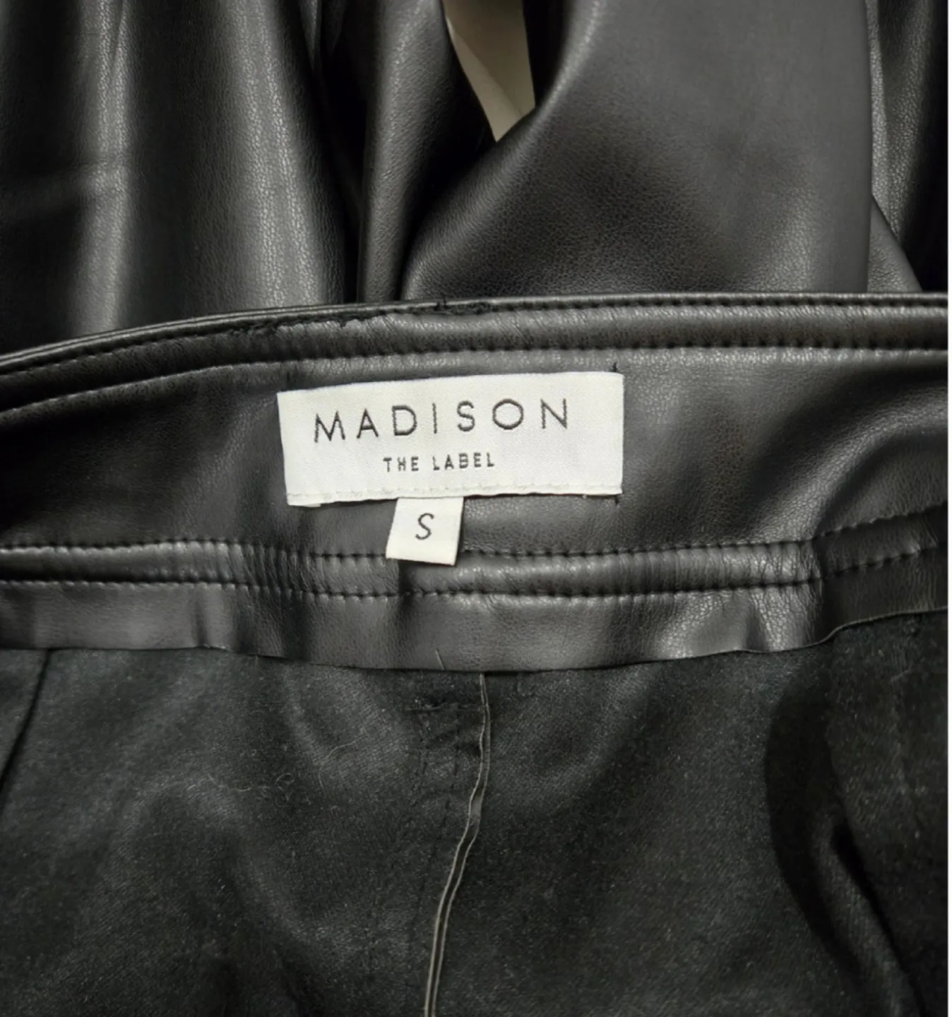 Madison the Label Vegan Leather High-Rise Wide-Leg Pants Size S image indicator(7)