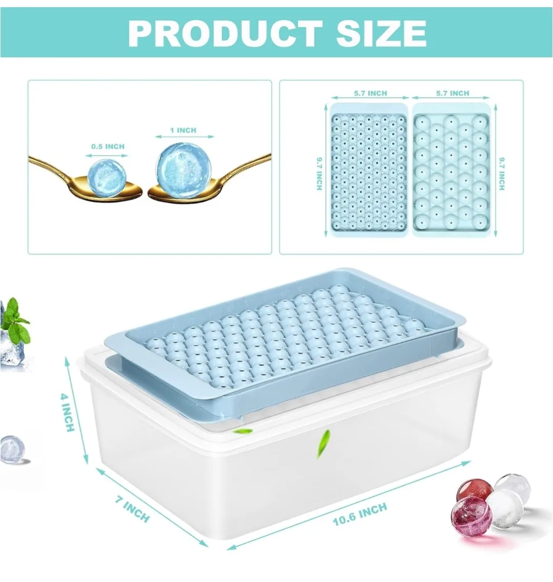 Ice Cube Tray Set with Lid and Bin image indicator(2)