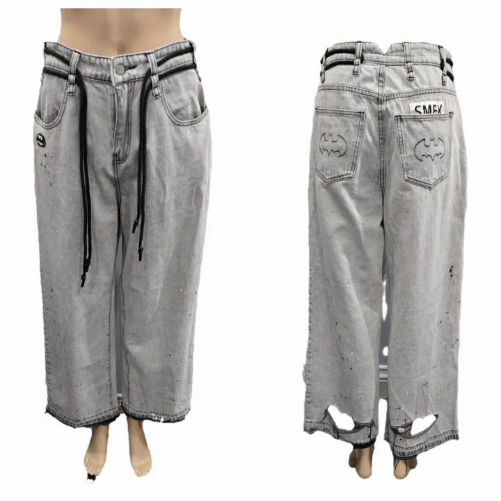 SMFK X Batman High-Rise Wide-Leg Jeans Size 26 image indicator(4)