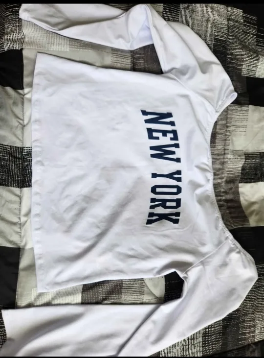 White Long Sleeve Crop Top thumbnail