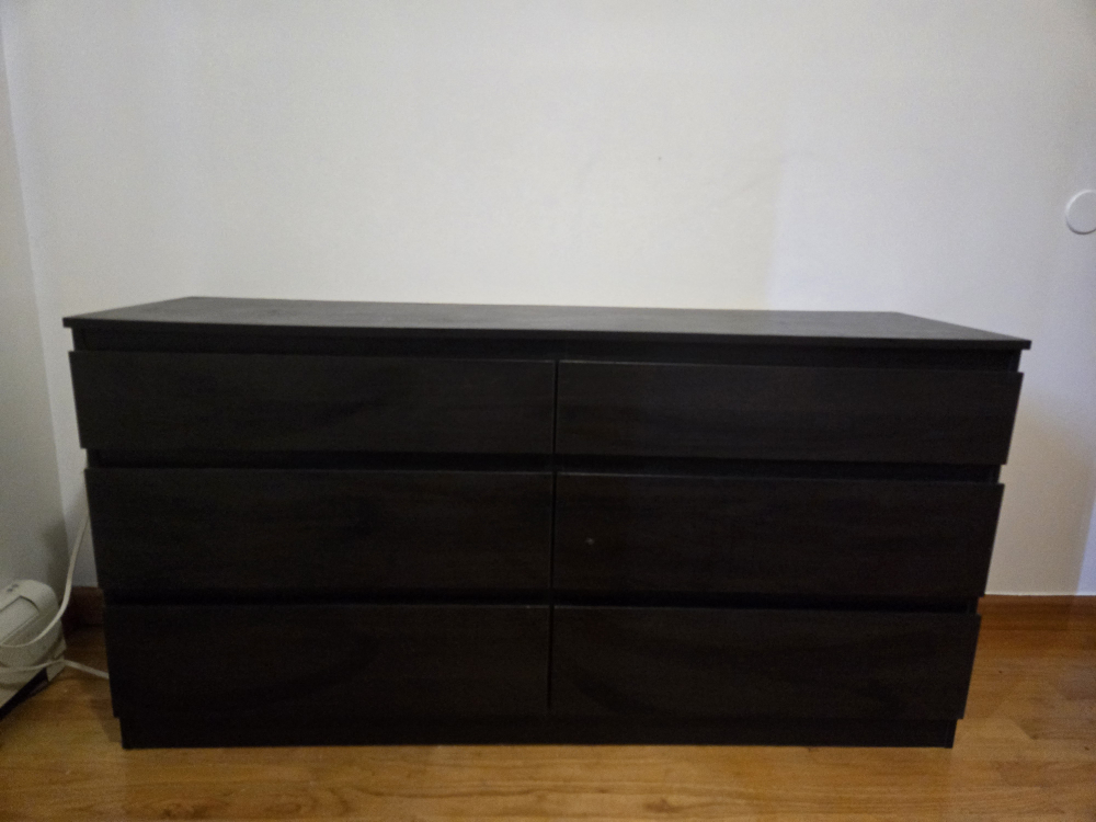 Ikea black 6 drawer