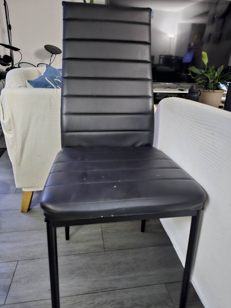 Set of 8 Black Faux Leather Dining Chairs - photo 3