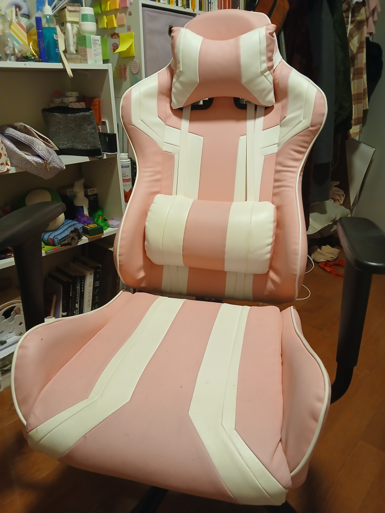 Pink and White Gaming Chair