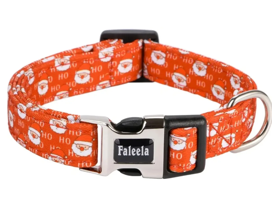 Christmas-themed Dog Collar & Bow Tie Set - Size L image indicator(4)