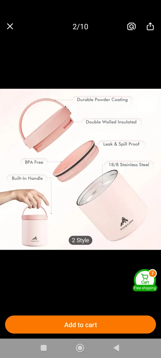 New Pink POWCAN Pink Food Jar with box image indicator(8)