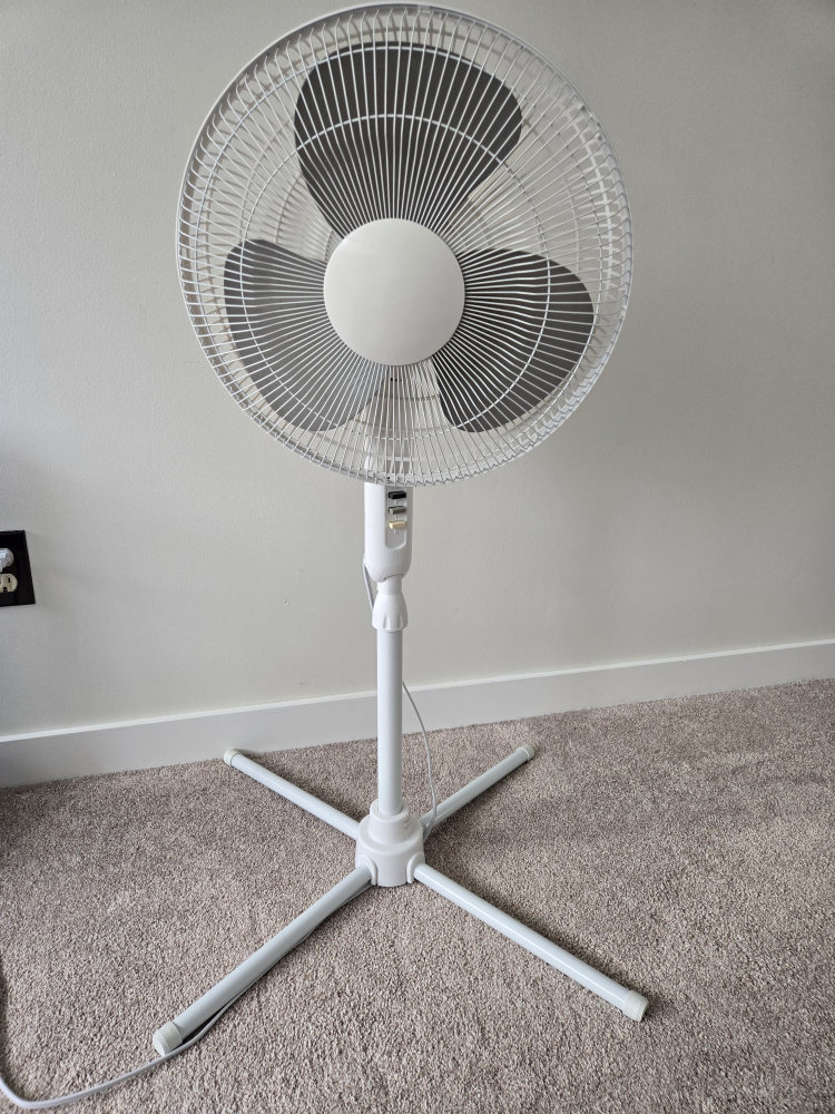 White Standing Fan