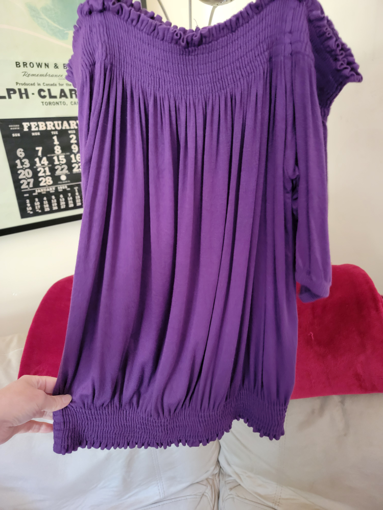 Purple Off-the-Shoulder Blouse - photo 2