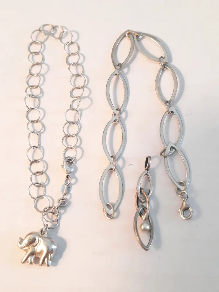 Silver 925 pendant and bracelet set image indicator(9)