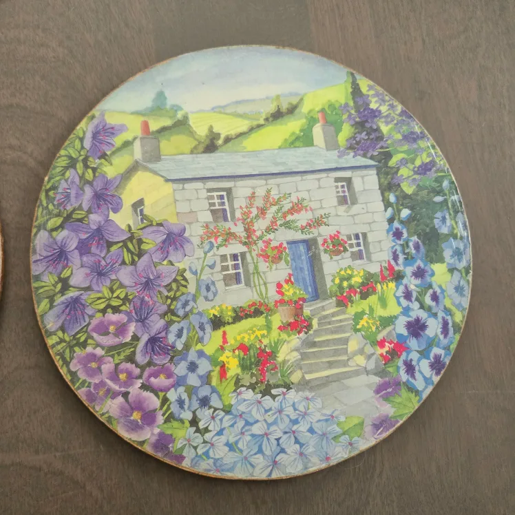 Vintage Cork Floral Trivets/Coasters image indicator(4)