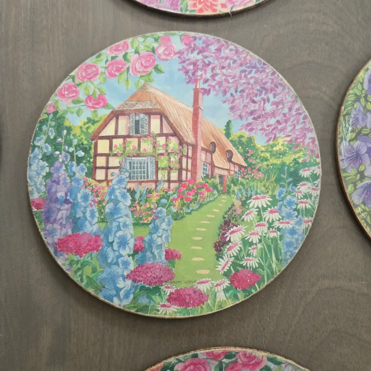 Vintage Cork Floral Trivets/Coasters image indicator(7)