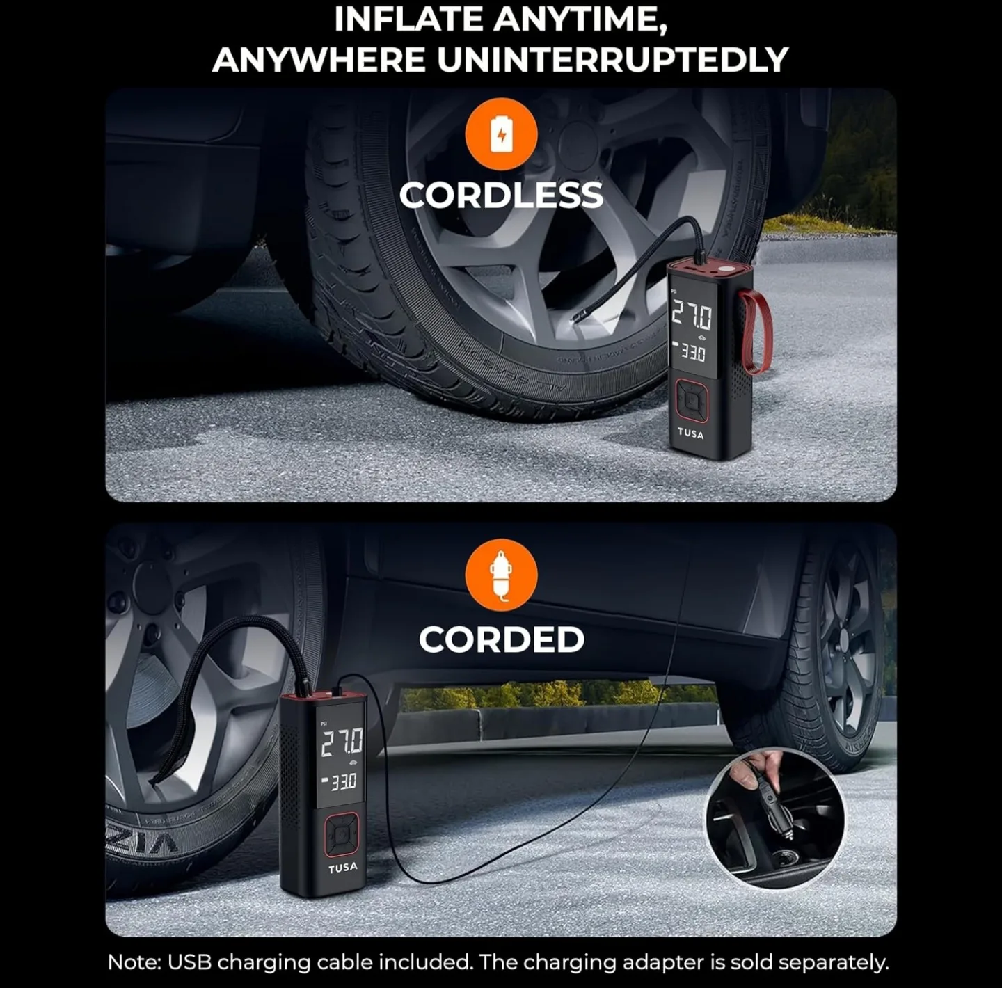 Tire Inflator with Accessories image indicator(3)