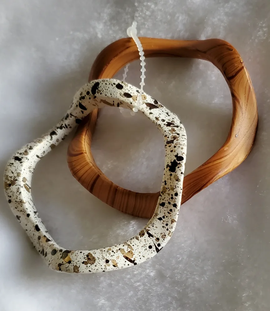 Wooden & Painted Bangle Bracelets - Set of 2 image indicator(3)