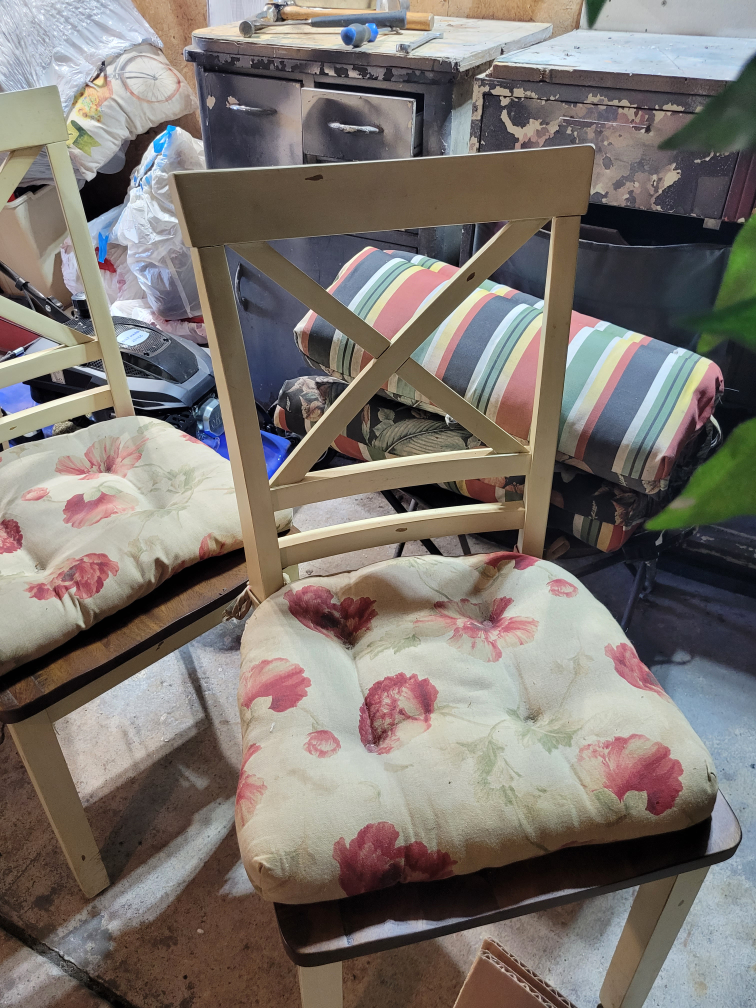 Pair of Floral Padded Dining Chairs - photo 2