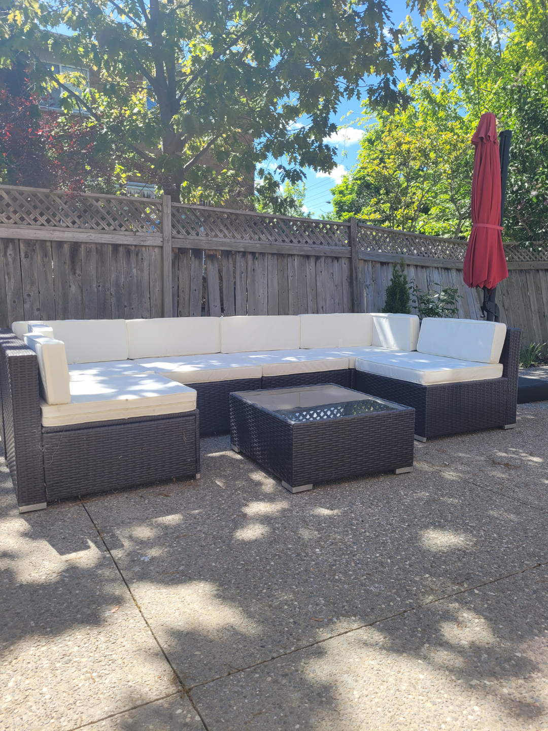 Outdoor Sectional Sofa Set with umbrella