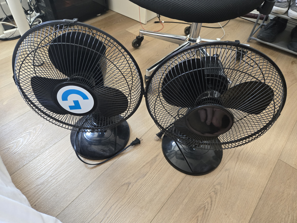 2 Black Table Fans