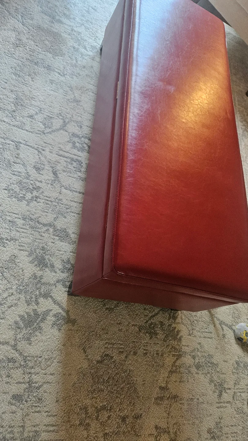Red Leather Ottoman image indicator(4)