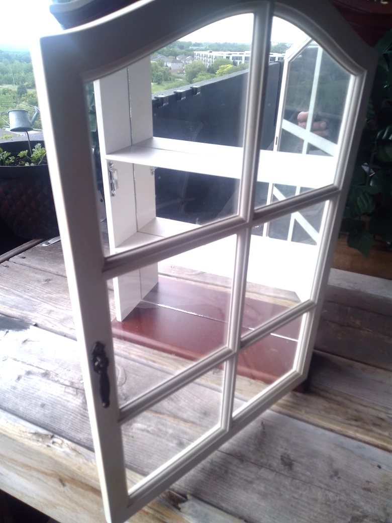 Wooden Display Cabinet with Mirrored Back - photo 2