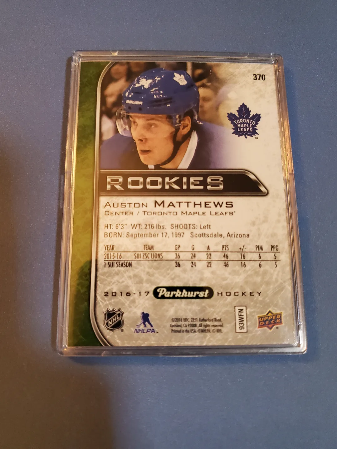2016-17 PARKHURST ROOKIES AUSTON MATTHEWS #370 image indicator(2)