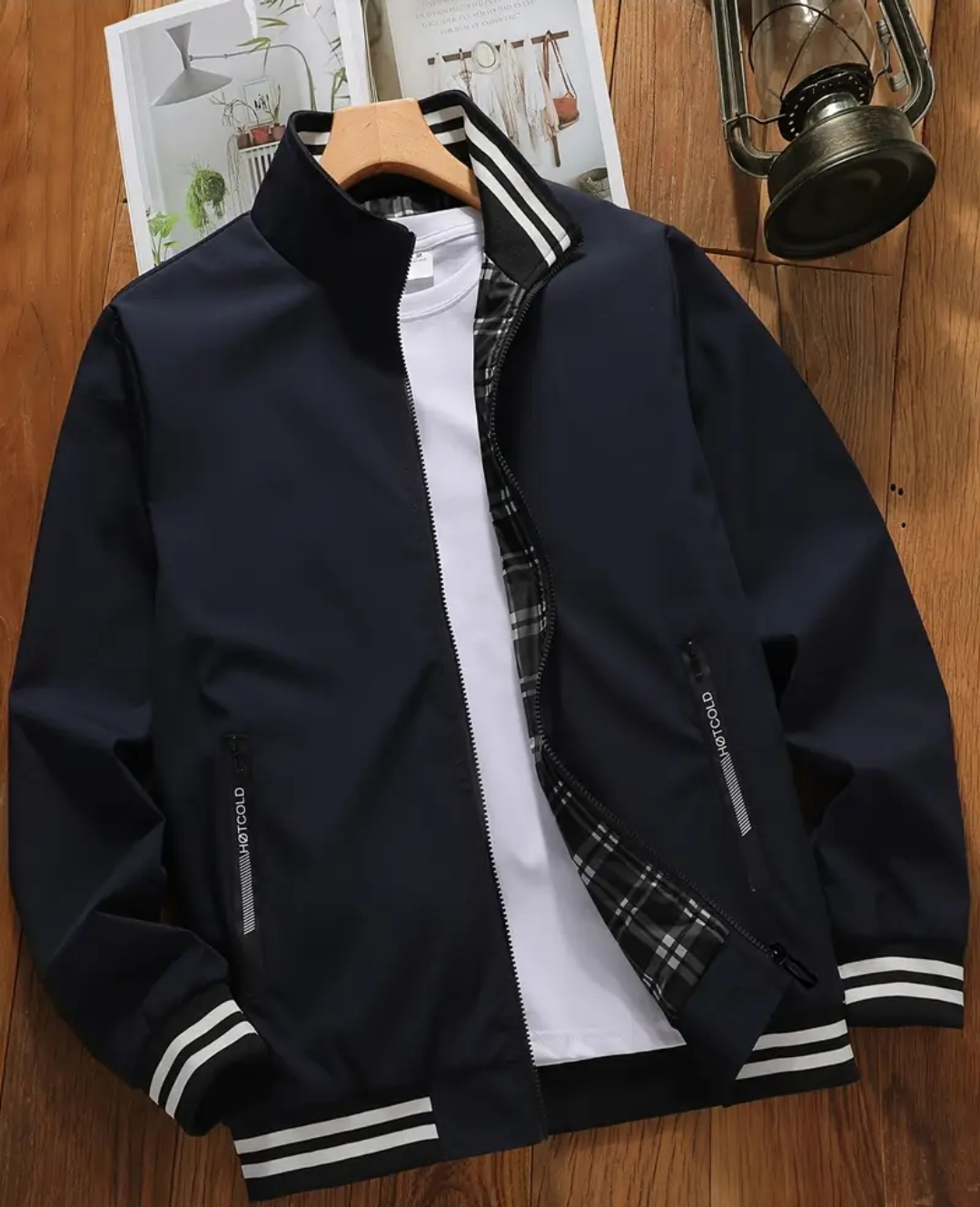 Navy Blue Bomber Jacket
