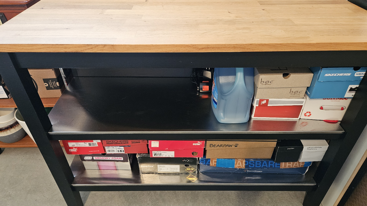 Ikea Wood Countertop island with stainless shelves - photo 2