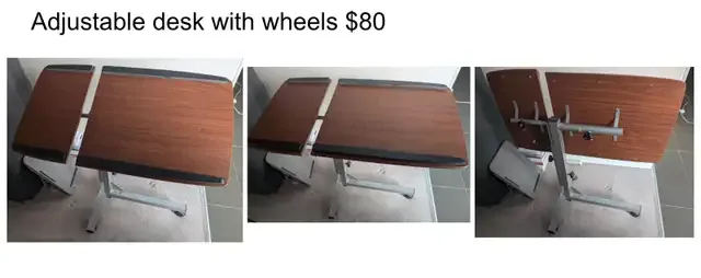 Adjustable Desk with Wheels - $80 thumbnail