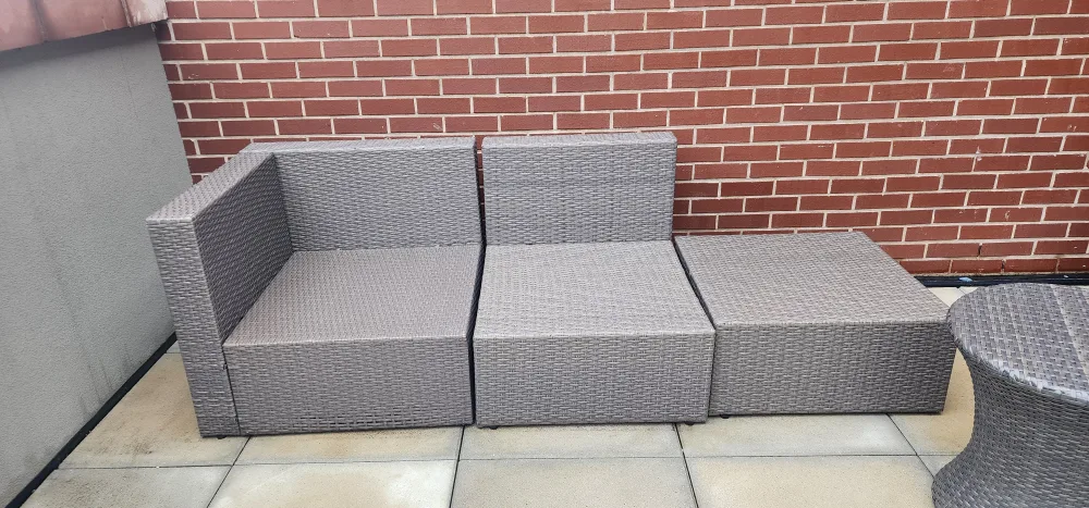 4 Piece Outdoor Wicker Sofa Set with Table (no cushions) image indicator(2)