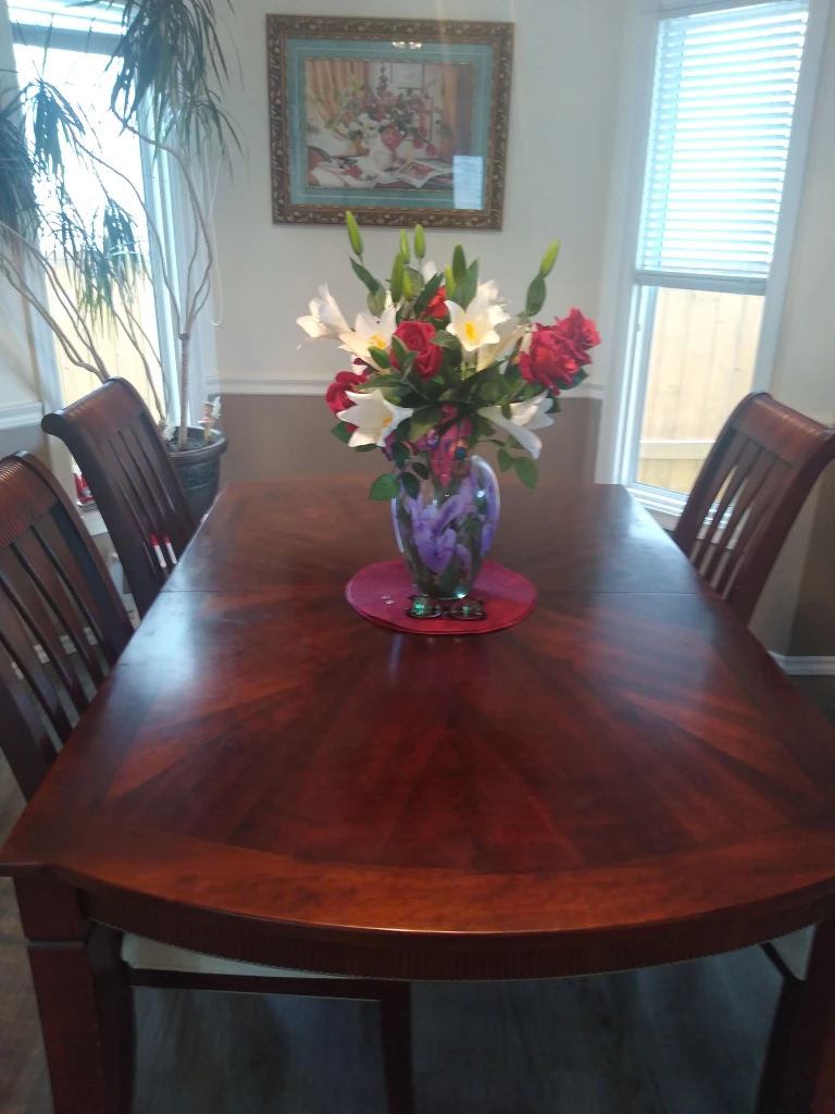 Wooden Dining Table & Chairs Set