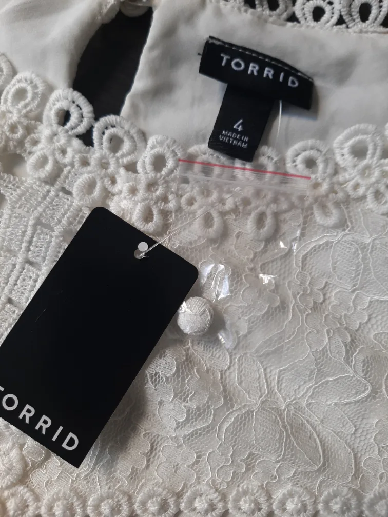 Torrid Lace Puff Sleeve Blouse - Size 4 image indicator(4)