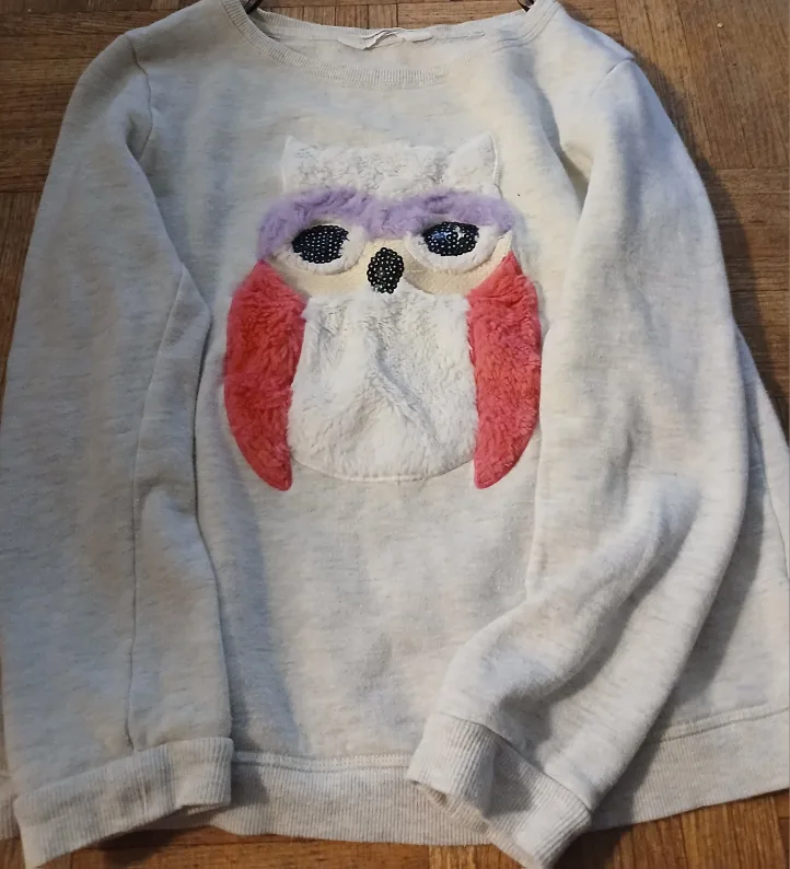 Girls' Owl Appliqué Sweatshirt - Size 10 thumbnail