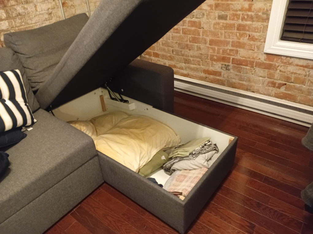 Grey Sectional Couch with Storage - photo 2