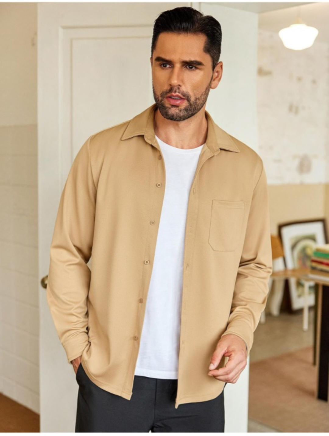 Mens Long Sleeve Casual Button Down Shirt - photo 2