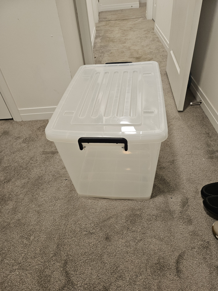 Clear Plastic Storage Container with Black Handles