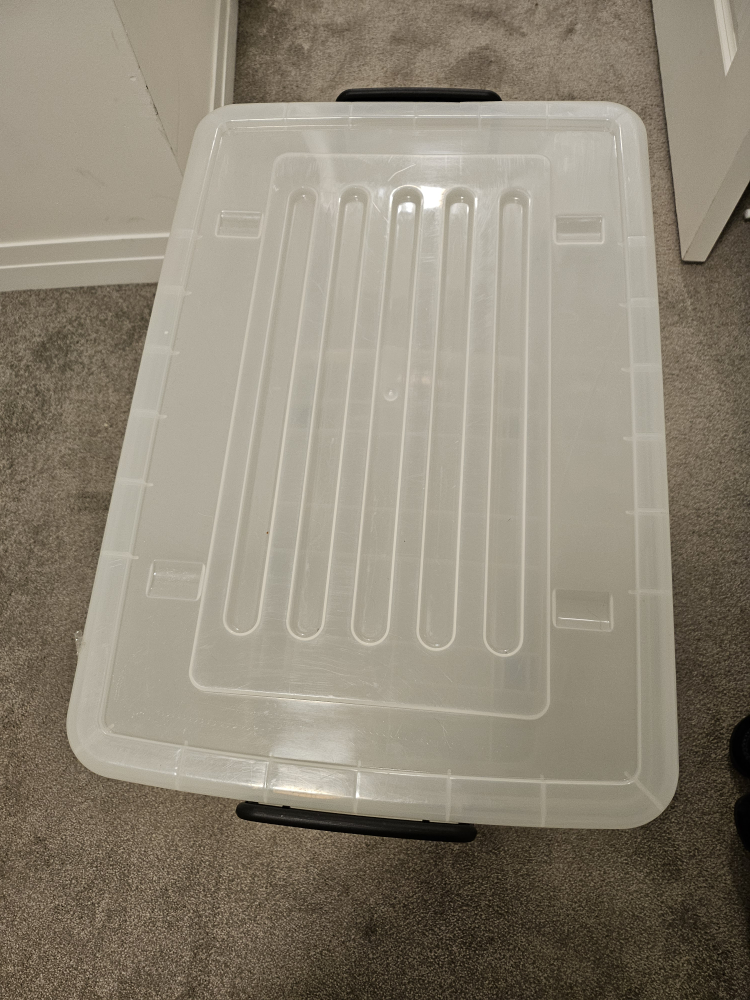 Clear Plastic Storage Container with Black Handles - photo 2
